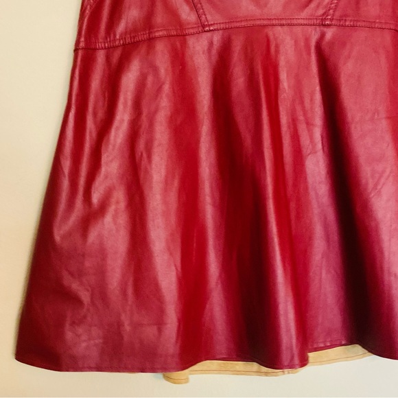 BCBG MaxAzria Camber A-line Faux Leather Skirt in Merlot Size Medium - Picture 9 of 16